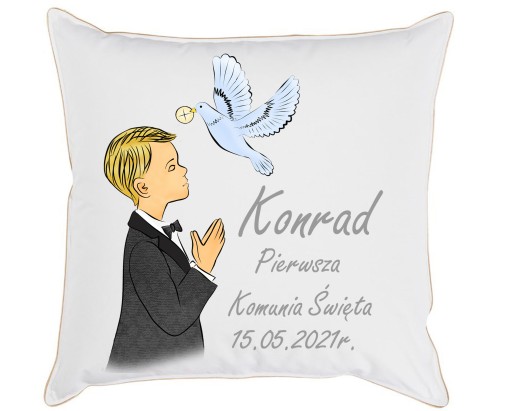 PODUSZKA PIERWSZA KOMUNIA ŚWIĘTA PAMIĄTKA + IMIĘ