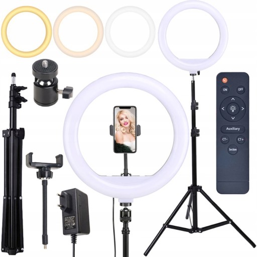 LAMPA PIERŚCIENIOWA LED RING 80W STATYW 220 CM