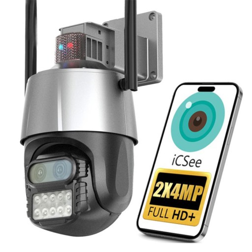 8X ZOOM ZEWNĘTRZNA OBROTOWA KAMERA IP WIFI 4MPX+4MPX DO MONITORINGU