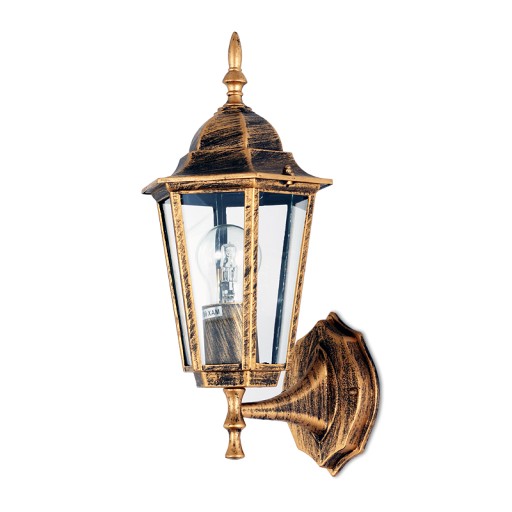 Lampa oprawa elewacyjna kinkiet zewnętrzny do LED E27 IP54 RETRO złota