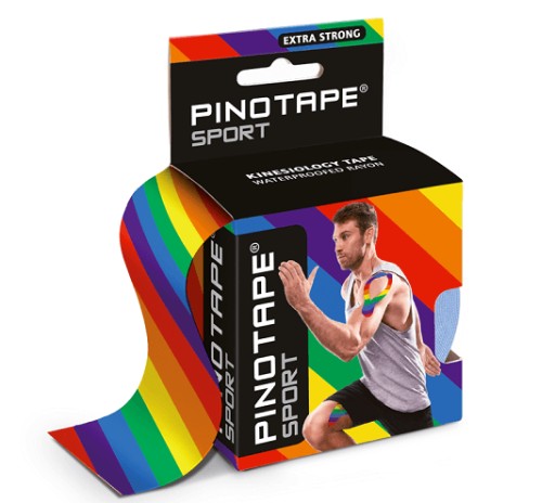 Taśma kinesio 5cm x 5m PINOTAPE Sport tejp tęcza