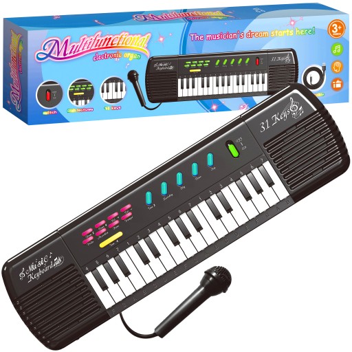 KEYBOARD DLA DZIECI PIANINO PIANINKO INTERAKTYWNE EDUKACYJNE + MIKROFON