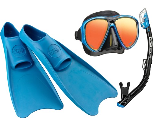 TUSA POWERVIEW MIRROR MASKA FAJKA PŁETWY 40-42 BLUE