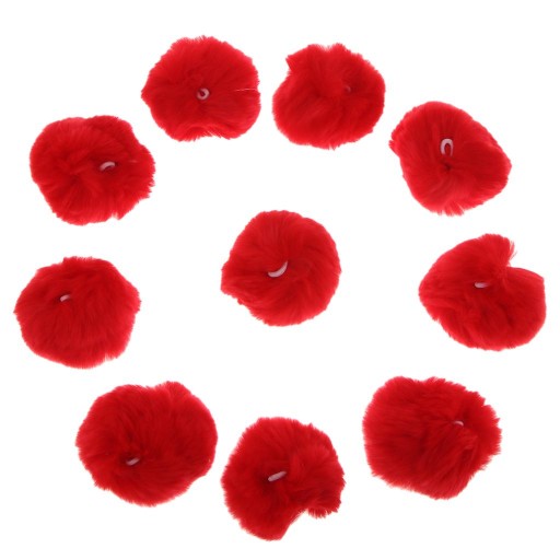 10x DIY 2,4-calowa piłka ze sztucznego królika Pom Poms do robienia na drutach czapek Akcesoria Czerwony