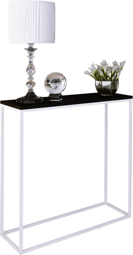 Nowoczesna Konsola Toaletka Przedpokój Loft 80x30x80 Biała+Blat MiniPearl
