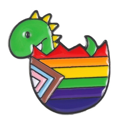 Pin, przypinka progresywna dinozaur PRIDE LGBT