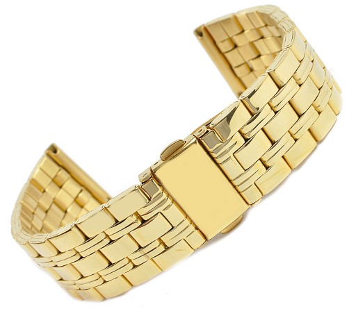 Bransoleta do zegarka ZŁOTA GOLD STALOWA 20mm SLIM