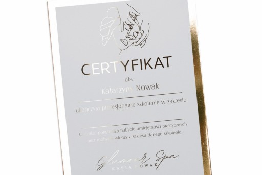 CERTYFIKAT SZKOLENIOWY ZŁOTY DYPLOM CERTYFIKATY BEAUTY A4 PAKIET 6 szt