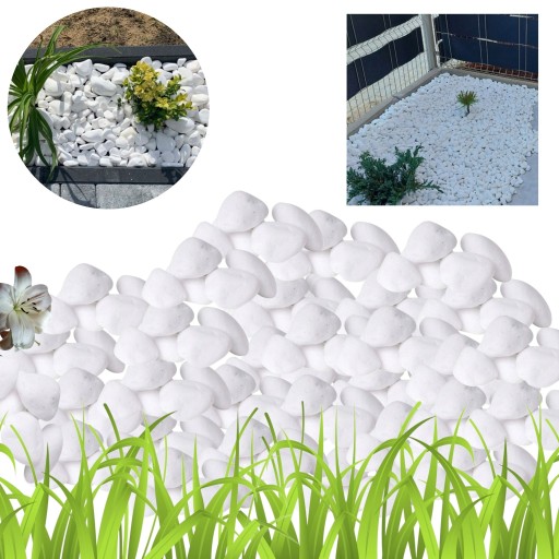 KAMIEŃ OZDOBNY OTOCZAK BIAŁY THASSOS GRECKI NATURALNY PIĘKNY 3-6 CM 1000 KG