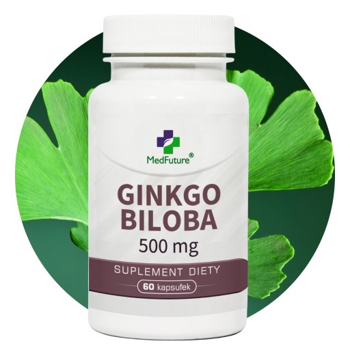 Ginkgo biloba Miłorząb sproszkowane liście 500 mg pamięć