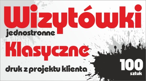 Wizytówki jednostronne 100 sztuk