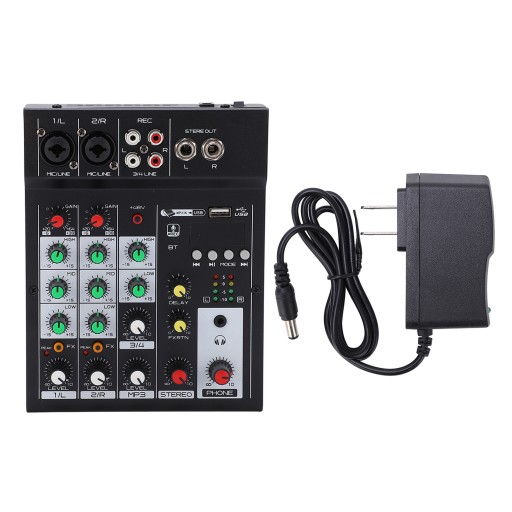 audio mixer 4 channel bluetooth usb with reverb effect for home studio us p