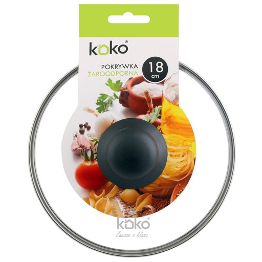 KOKO POKRYWKA POKRYWA SZKLANA ŻAROODPORNA 18 CM