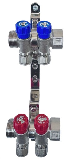 X-HOME ROZDZIELACZ PEX 1” x 16 mm 2 OBWODY WODY ZIMNEJ 2 OBWODY CIEPŁEJ