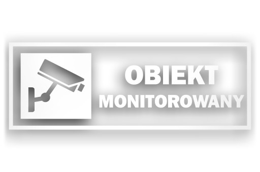 Naklejka OBIEKT MONITOROWANY BIAŁA 30x10 cm
