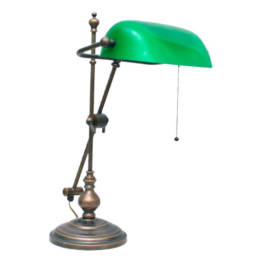 Lampa Gabinetowa Bankierska 50cm Regulowana Zieleń