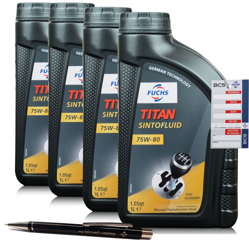 4 LITRY FUCHS TITAN SINTOFLUID 75W80 OLEJ PRZEKŁADNIOWY 4L - DYSTRYBUTOR
