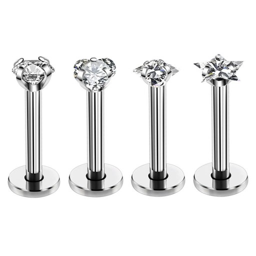 LABRET 4 STYLE HELIX TRAGUS GWINT ZESTAW 4SZT