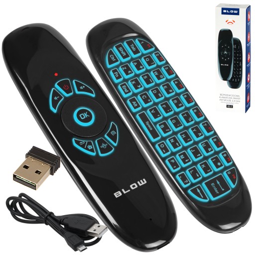 KLAWIATURA PILOT MEMBRANOWA 3W1 SMART TV PC AIR MOUSE MYSZKA NA RUCH