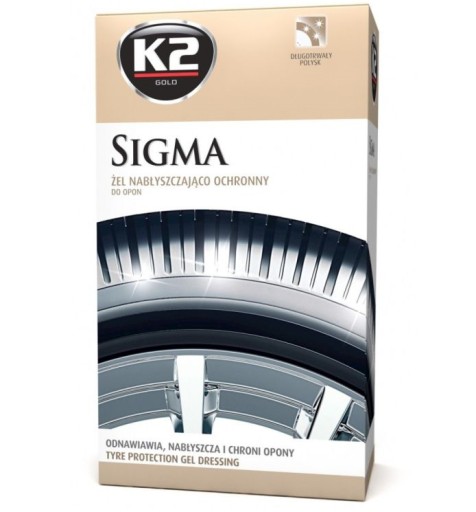 K2 SIGMA ŻEL PŁYN DO NABŁYSZCZANIA PIELĘGNACJI OPON GUMY 0,5L + GĄBKA