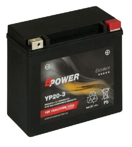 AKUMULATOR BPOWER EXCELLENT YP20-3 18AH 330A 12V