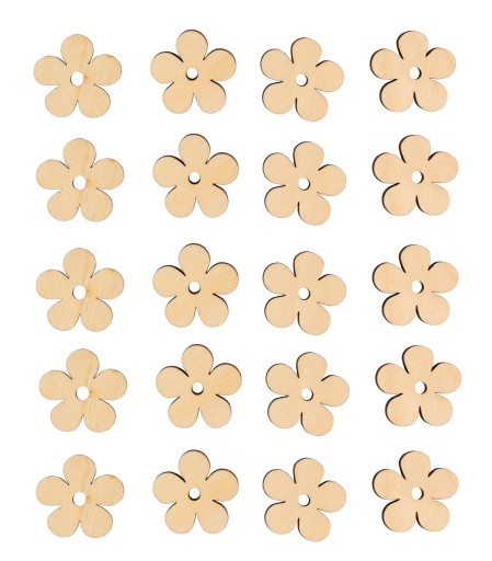 Kwiatek do scrapbooking ozdobne drewniane elementy scrapki 3cm - 20szt.