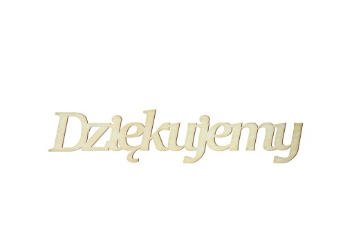 OZDOBNY NAPIS ze sklejki dziękujemy 17 cm wesele