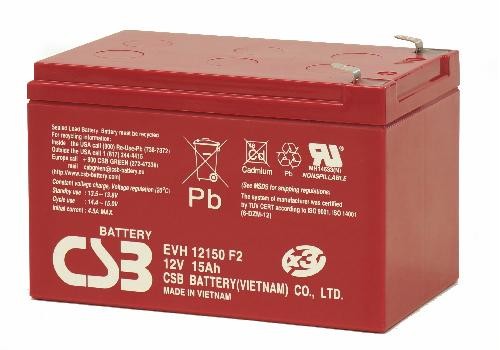 Akumulator CSB EVH12150 F2 12V 15Ah Faston 6,3mm