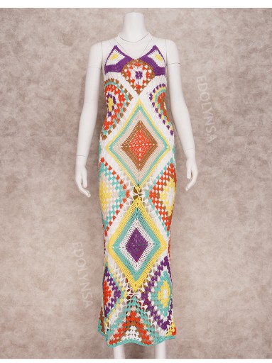 SUKIENKA PLAŻOWA SZYDEŁKOWA PATCHWORK HANDMADE XS