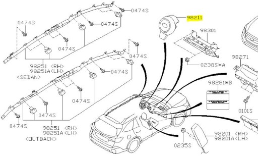PODUSZKA AIRBAG KIEROWCY LEGACY OUTBACK USA 2019-