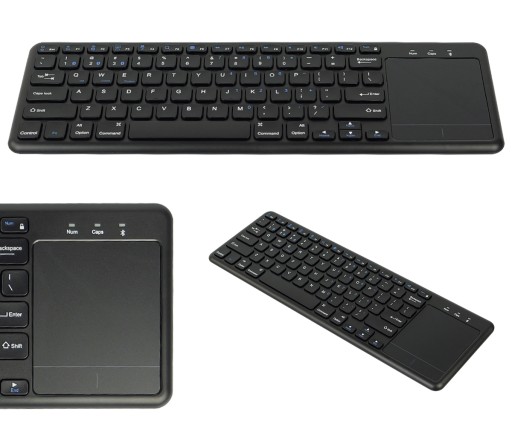 KLAWIATURA BLUETOOTH Z TOUCHPADEM NA BATERIE MEMBRANOWA QWERTY CZARNA