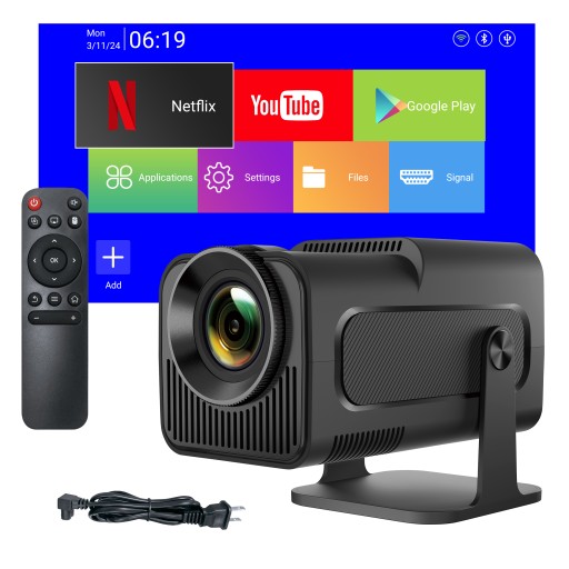MINI PROJEKTOR RZUTNIK HD 2024 LED ANDROID 11 WIFI SMART TV PRZENOŚNY 200