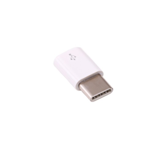 Adapter microUSB - USB-C (biały)