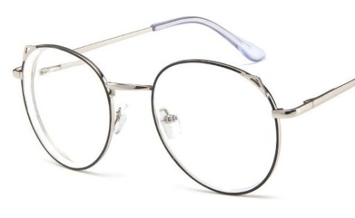OKULARY MINUSY srebrne - czarne kocie uszy -2