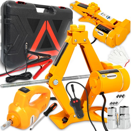 PODNOŚNIK SAMOCHODOWY TRAPEZOWY LEWAREK HYDRAULICZNY 12V 2T + KLUCZ DO KÓŁ