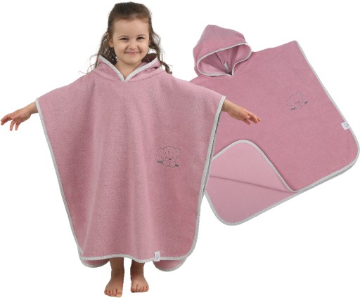 BABYMAM PONCHO KĄPIELOWE OKRYCIE Z KAPTUREM DUŻE