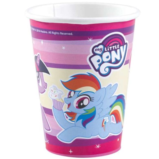KUBECZKI papierowe KUBEK party MY LITTLE PONY tęczowe kucyki 8 szt