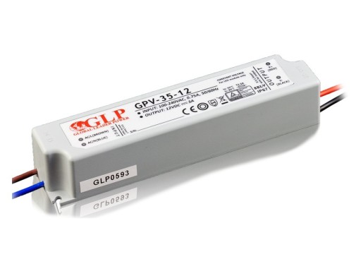 Zasilacz LED GLP 35W 12V DC 3A IP67 taśma pasek