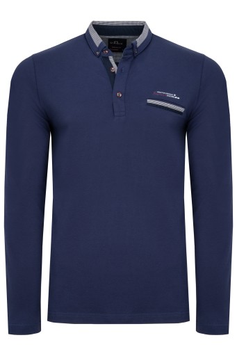 BLUZKA MĘSKA POLÓWKA DŁUGI RĘKAW LONG INDIGO: XXL