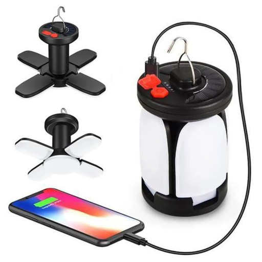 LAMPA KEMPINGOWA SOLARNA WISZĄCA LED ZEWNĘTRZNA