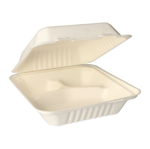 Menu Box pojemniki z trzciny pulpy trójdzielne eco eko 22x20x7,5cm -50szt