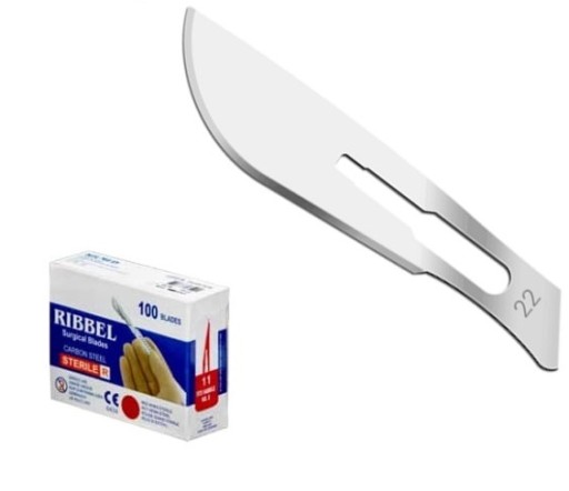 OSTRZE SKALPEL NÓŻ CHIRURGICZNY RIBBEL 100szt 22
