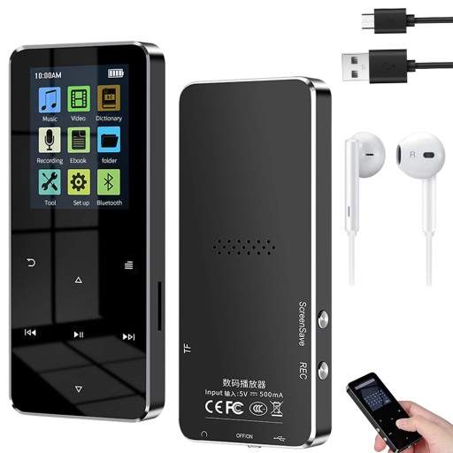 ODTWARZACZ MP3 MUZYCZNY BLUETOOTH Z SŁUCHAWKI