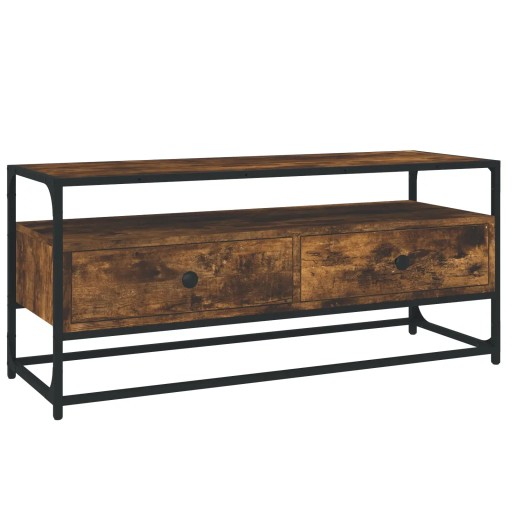 vidaXL Szafka pod TV, przydymiony dąb, 100x35x45 cm