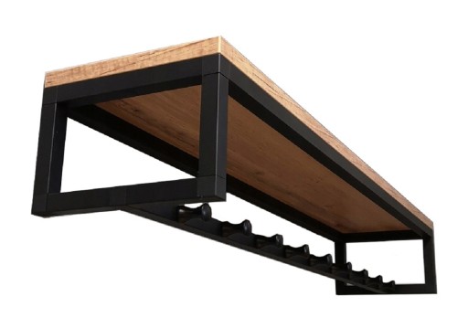 WIESZAK ŚCIENNY LOFT 80 CM Z PÓŁKĄ