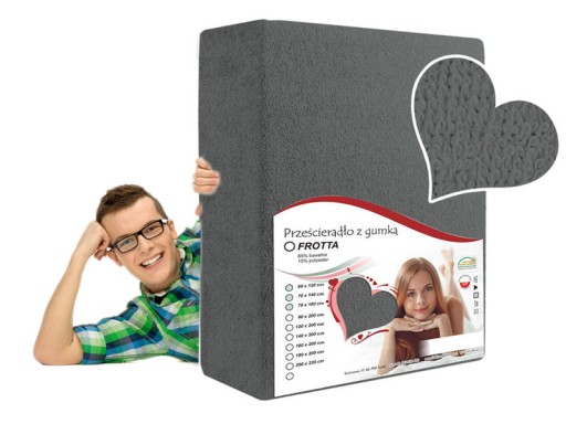 PRZEŚCIERADŁO NA GUMCE 70x140 DZIECIĘCE GRAFITOWE