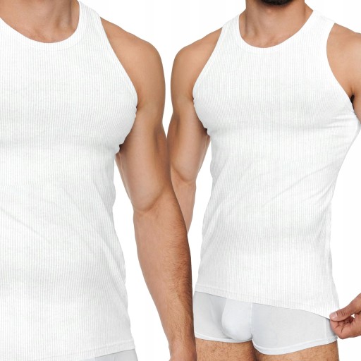 Podkoszulek na ramiączkach PODKOSZULKA MĘSKA - prążek produkt polski - XXXL