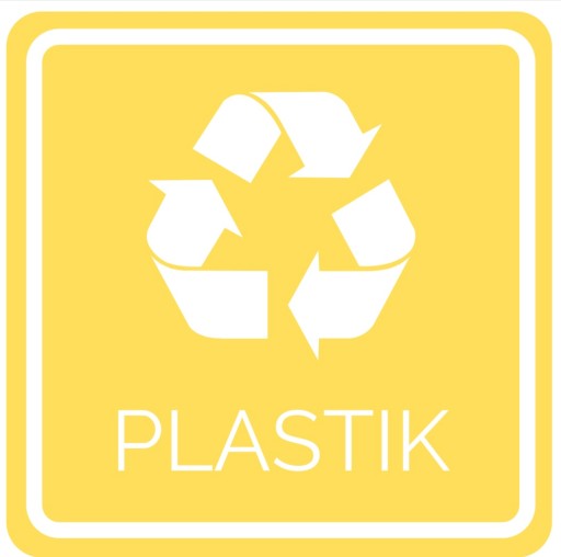 NAKLEJKA PLASTIK NA ŚMIETNIK KOSZ SEGREGACJA WODOODPORNA 20CM