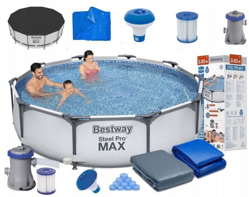BASEN OGRODOWY STELAŻOWY 305x76 BESTWAY ZESTAW