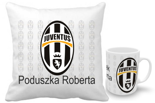 JUVENTUS TURYN ZESTAW PODUSZKA+KUBEK + IMIĘ